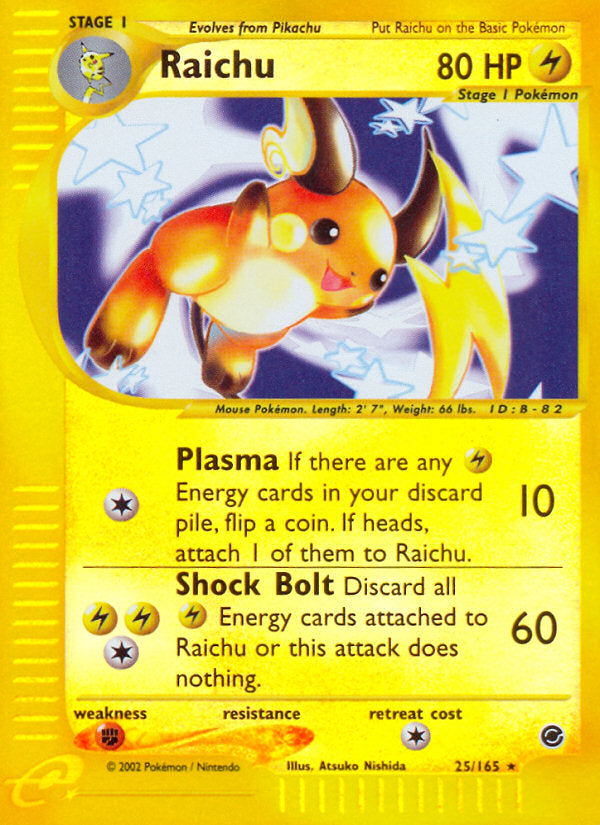 E-Series Expedition Raichu #25/165 reverse holo